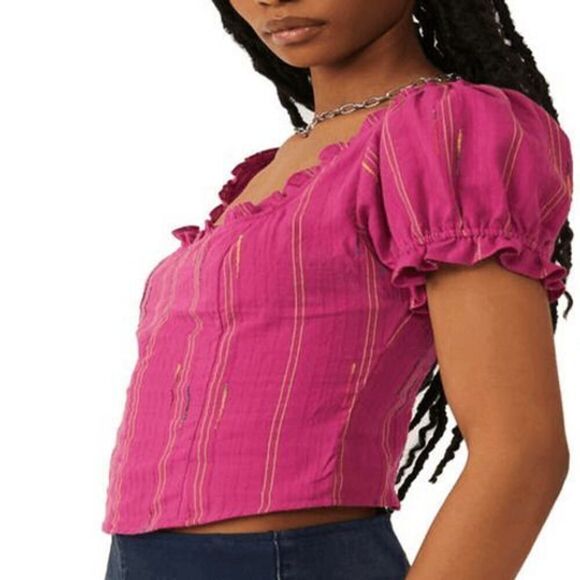 NEW Free People Womens Small Pink Seatonin Corset Top - Picture 2 of 5